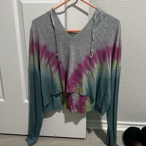 Cropped Tie Dye Sweatshirt